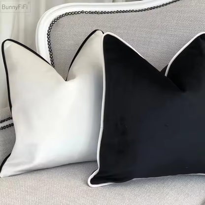 Velvet Decorative Sofa Pillow Cover - White