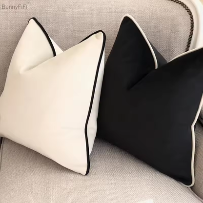 Velvet Decorative Sofa Pillow Cover - White