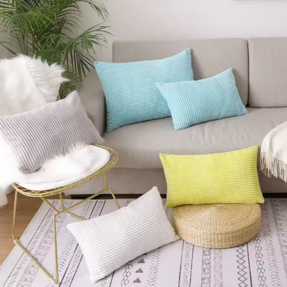 Corduroy Velvet Pillow Case Cover - Green