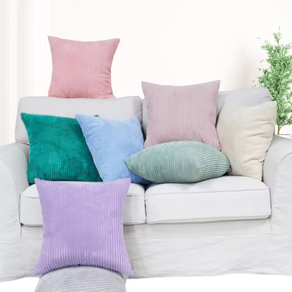 Modern Corduroy Striped Pillow Cover - Camel