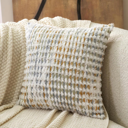 Boho Chenille Tufted Pillow Cover - Yellow